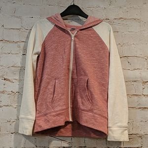 Old Navy Pink and Cream Zip Front Hoodie